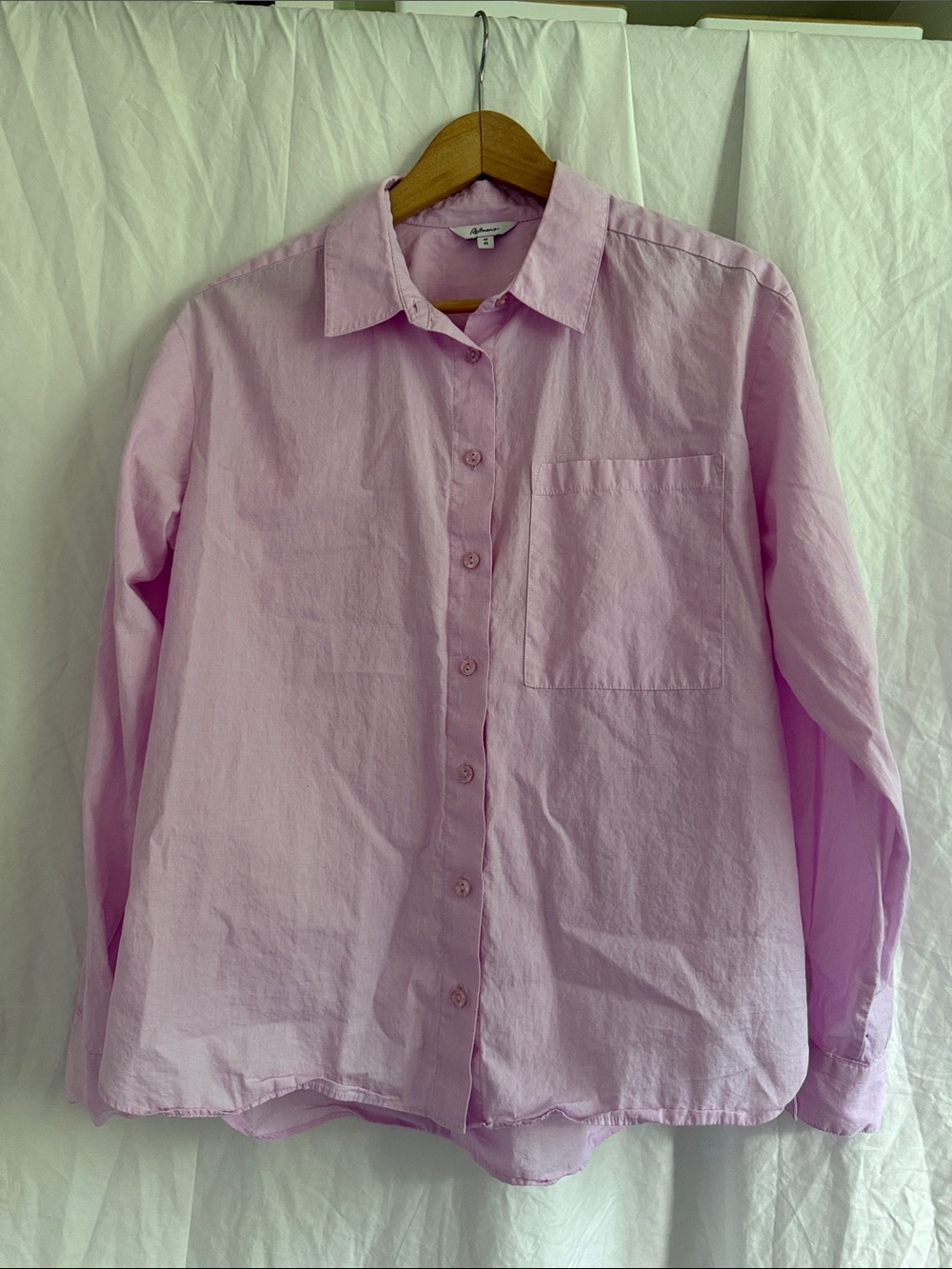 Reitmans Light Pink Long-Sleeve Button-Down Shirt